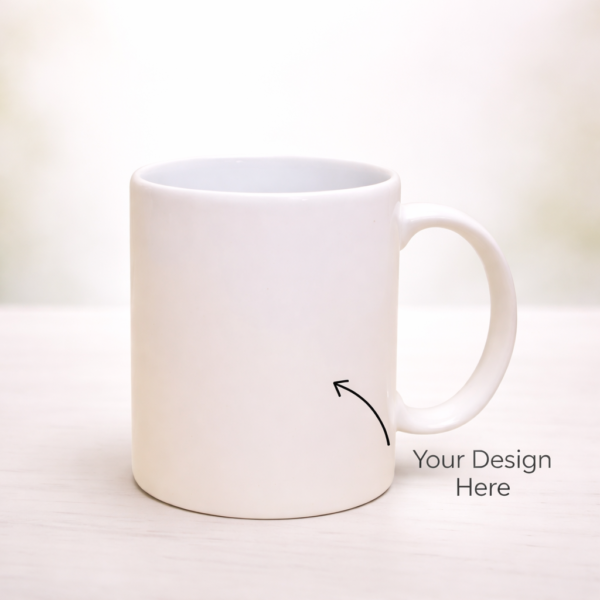 Floral Hand Printed White Custom Mug