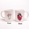 Floral Hand Printed White Custom Mug
