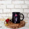 Rose in Skeleton Hand Black Patch Mug