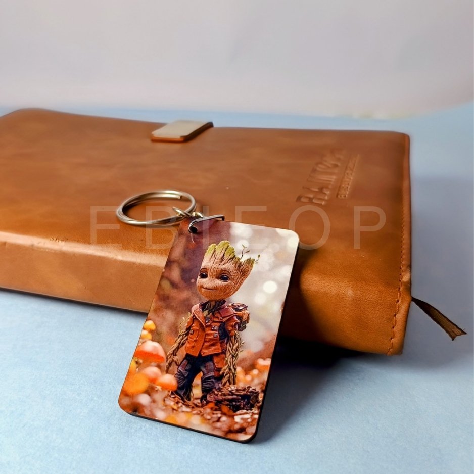 Groot Printed Customised Keychain