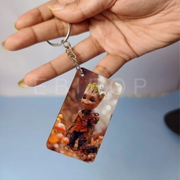 Groot Printed Customised Keychain