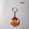 front Goku Print On Wooden Round Keychain (Double Side)