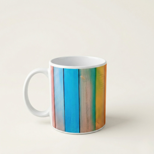 EBIEOP Rainbow Wooden Style Printed Mug
