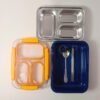 Smile Stainless Steel Lunch Box (Yellow/Blue 710ml)