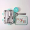 3 Grid Stainless-steel Lunch Box (Green 700+150ml)