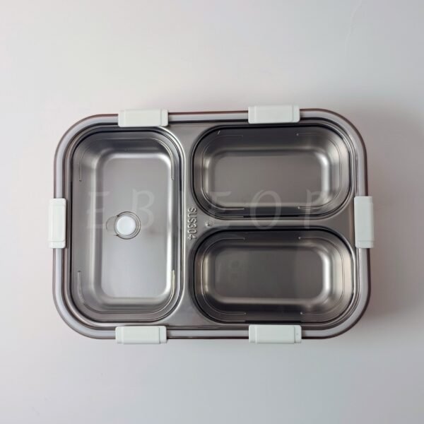 Final photo_20250428_145836_0000 3 Compartment Leak Proof Transparent Lunch Box (Pink 700ml)