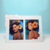 Double Photo White Floral Photo Frame with photo