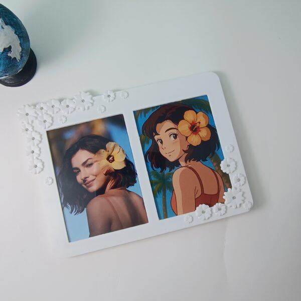 IMG_20250604_220456743 Double Photo White Floral Photo Frame with photo