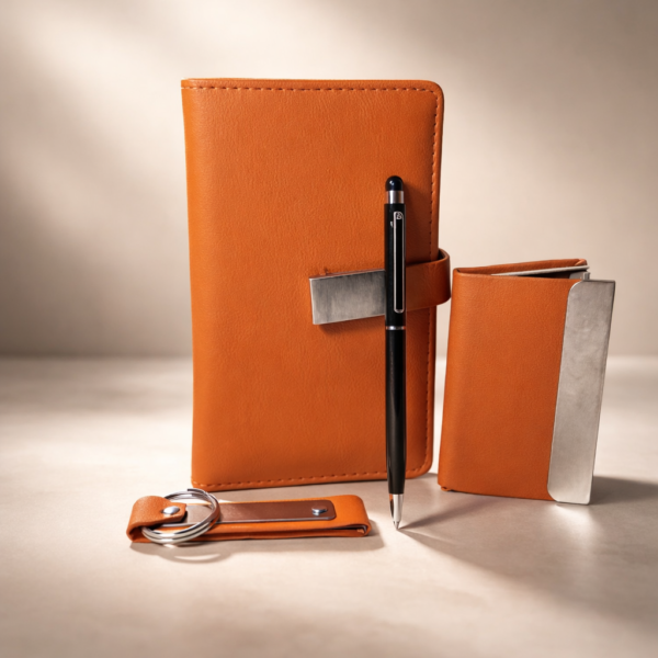 2025/07/1000277938.png Personalized 4-in-1 Diary Gift Set with Name Printing | Notebook, Pen, Card Holder & Keychain