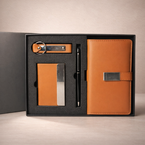 2025/07/1000277939.png Personalized 4-in-1 Diary Gift Set with Name Printing | Notebook, Pen, Card Holder & Keychain
