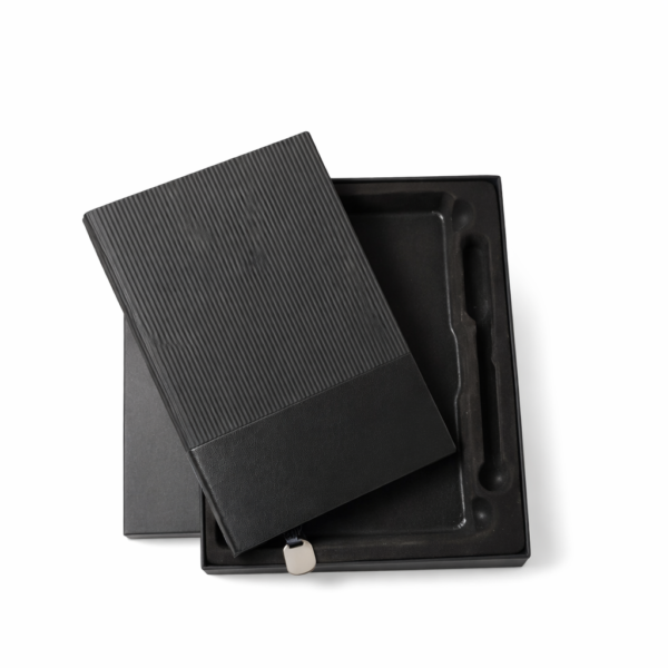 Personalized A5 Diary & Pen Gift Set | Custom Name Black Notebook With Pen