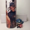 12 Captain America Aluminium Bottle With Keychain
