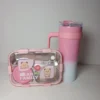 Bear Family Lunch Box with 1200ml Tumbler (Pink)