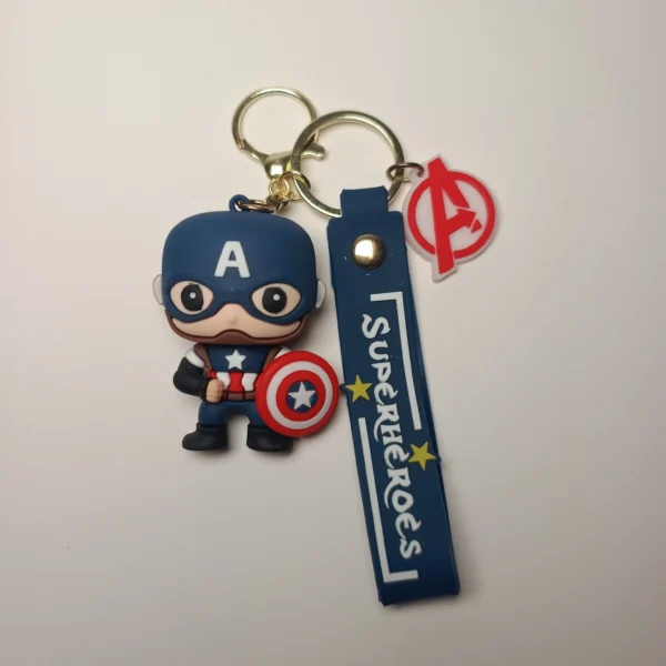 Premium Superheroes Captain Keychain | 3d Rubber Figurine Keychain