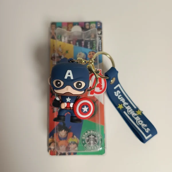 Premium Superheroes Captain Keychain | 3d Rubber Figurine Keychain