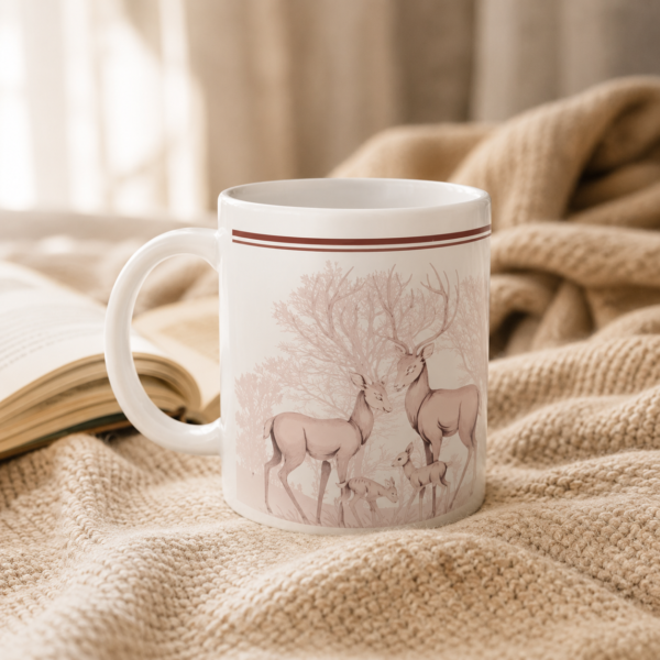 Deer Family Printed Ceramic Mug
