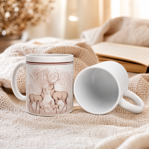 Deer Family Printed Ceramic Mug