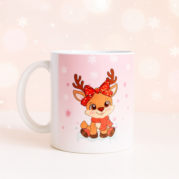 Cute Christmas Reindeer Coffee Mug