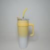 Yellow Tumbler with Straw