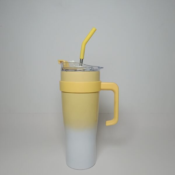 Yellow Tumbler with Straw