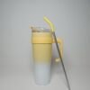 Yellow Tumbler with Straw