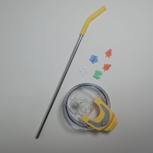 Yellow Tumbler with Straw